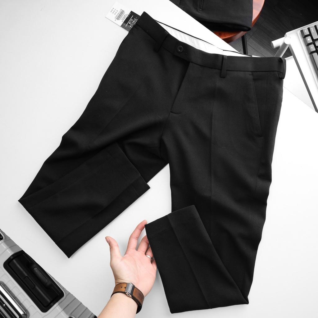 Quần vải nam - Quần âu nam màu đen form slim cropped | LASTORE MENSWEAR