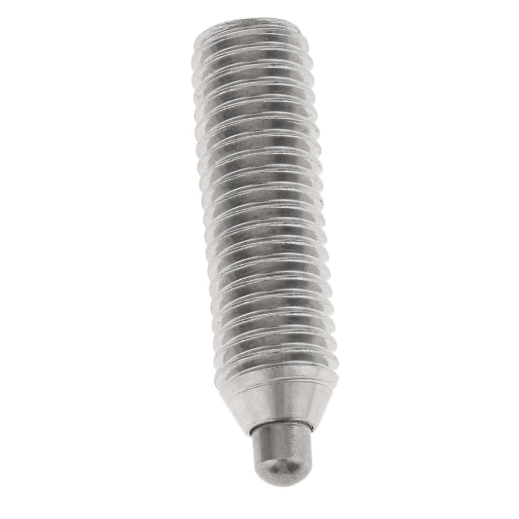 Hex Socket Drive Spring Ball Plunger Screw Silver Groove Profile Steel Dowel Pins