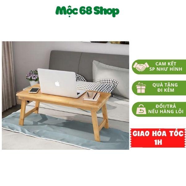 Bàn Gỗ Đa Năng Chân Xếp, Bàn trà chữ nhật sofa/cafe ngồi bệt gấp gọn gỗ tự nhiên