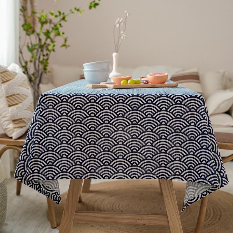 Khăn Trải Bàn Vải Canvas Sọc Caro, Họa Tiết Đơn Giản, Vintage. Thảm Trải Picnic