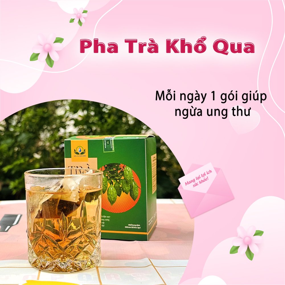 Trà Khổ Qua ( Mướp Đắng ) giúp tăng cường miễn dịch, đào thải độc tố hộp 30 Túi Lọc Siêu Thị Thiên Nhiên