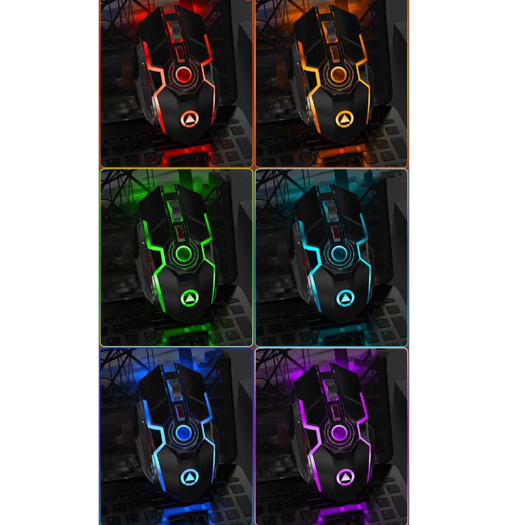 A5 Wireless Gaming Mouse, RGB Mouse Gaming Ergonomic Backlit 7 Black