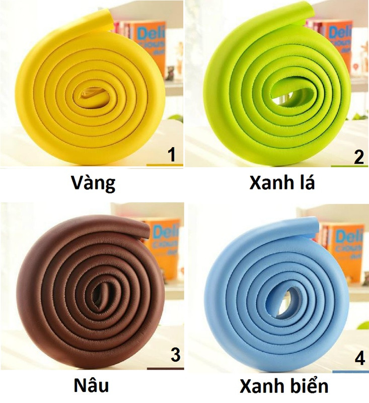 Cuộn xốp bọt biển bọc cạnh bàn dài 2 mét kèm keo dán - Bọc cạnh bàn, tủ, góc bàn bảo vệ an toàn cho trẻ nhỏ tập bò, tập đi trong nhà