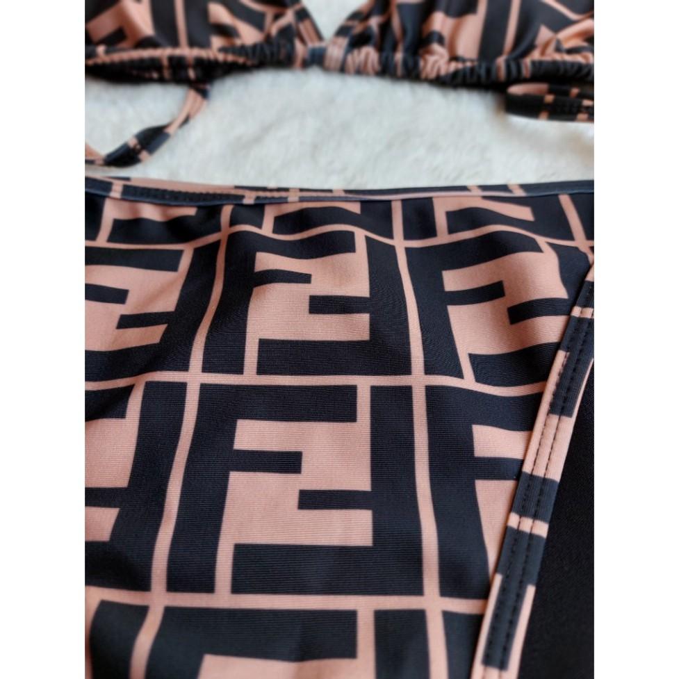 freeship Bikini hai mảnh sexy tam giác nâu họa tiết chữ z đẹp ( Hàng loại 1)