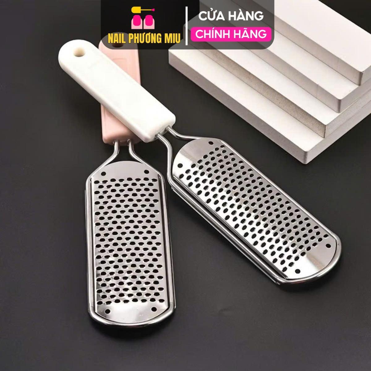 Cây Chà Gót Chân Inox Lỗ Nổi To Nhỏ Dài 27cm Bền Bén Làm Nail Tiện Lợi, Dụng Cụ Chà Gót cầm tay Loại Mới Cán Nhựa Cứng