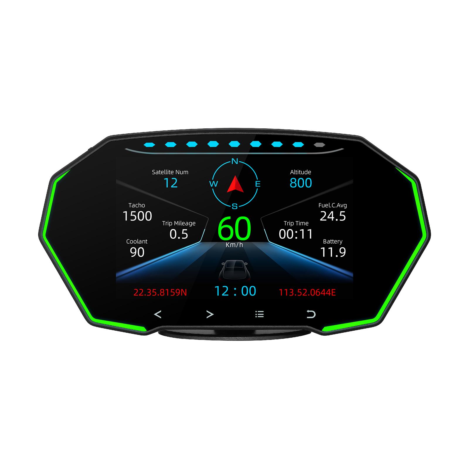 Multi-Functions Car Digital Gauge F11 HUD 4inch Head-up Display OBDⅡ Diagnostic Detector Speedometer Safe Driving