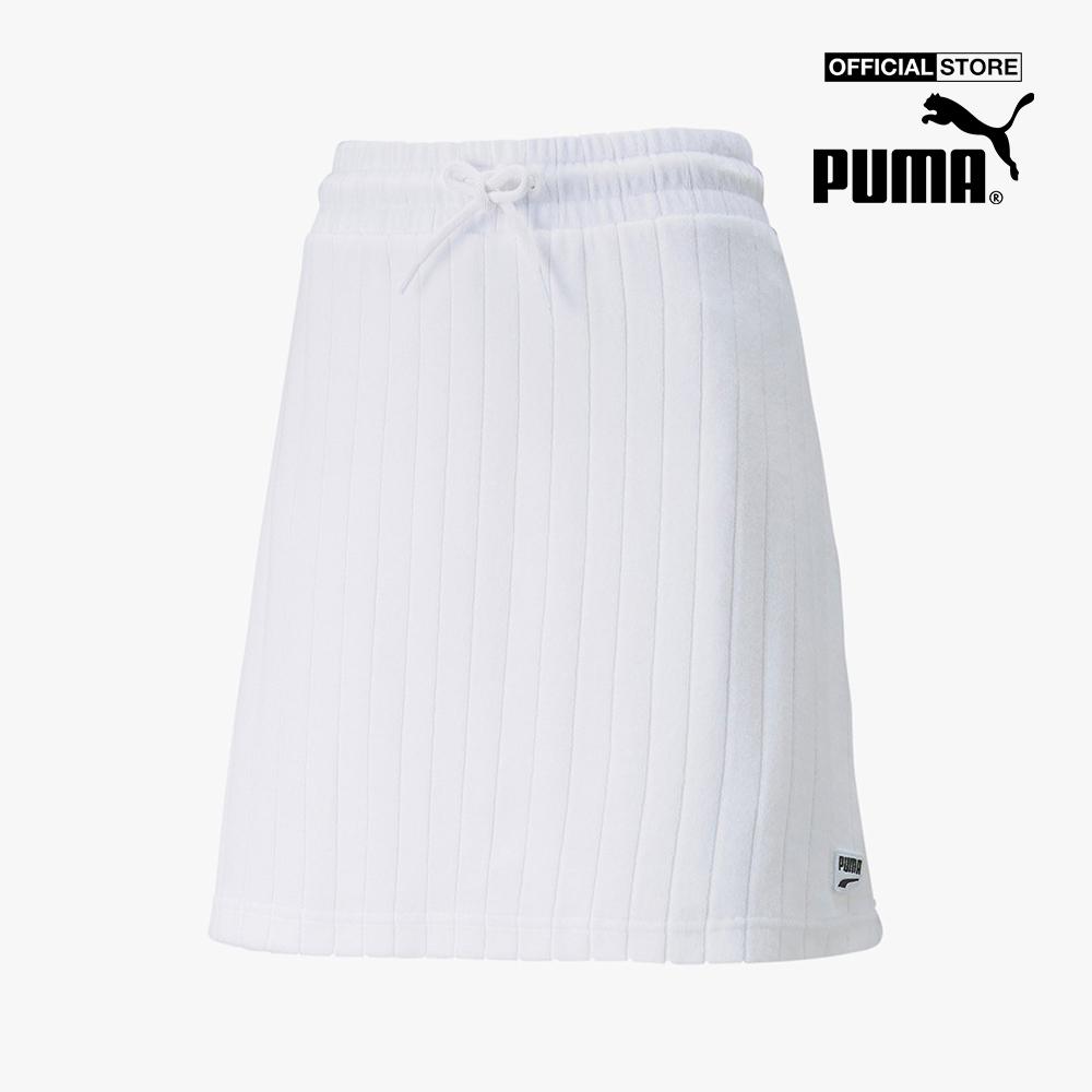 PUMA - Chân váy mini thể thao lưng thun Downtown Towelling 533592