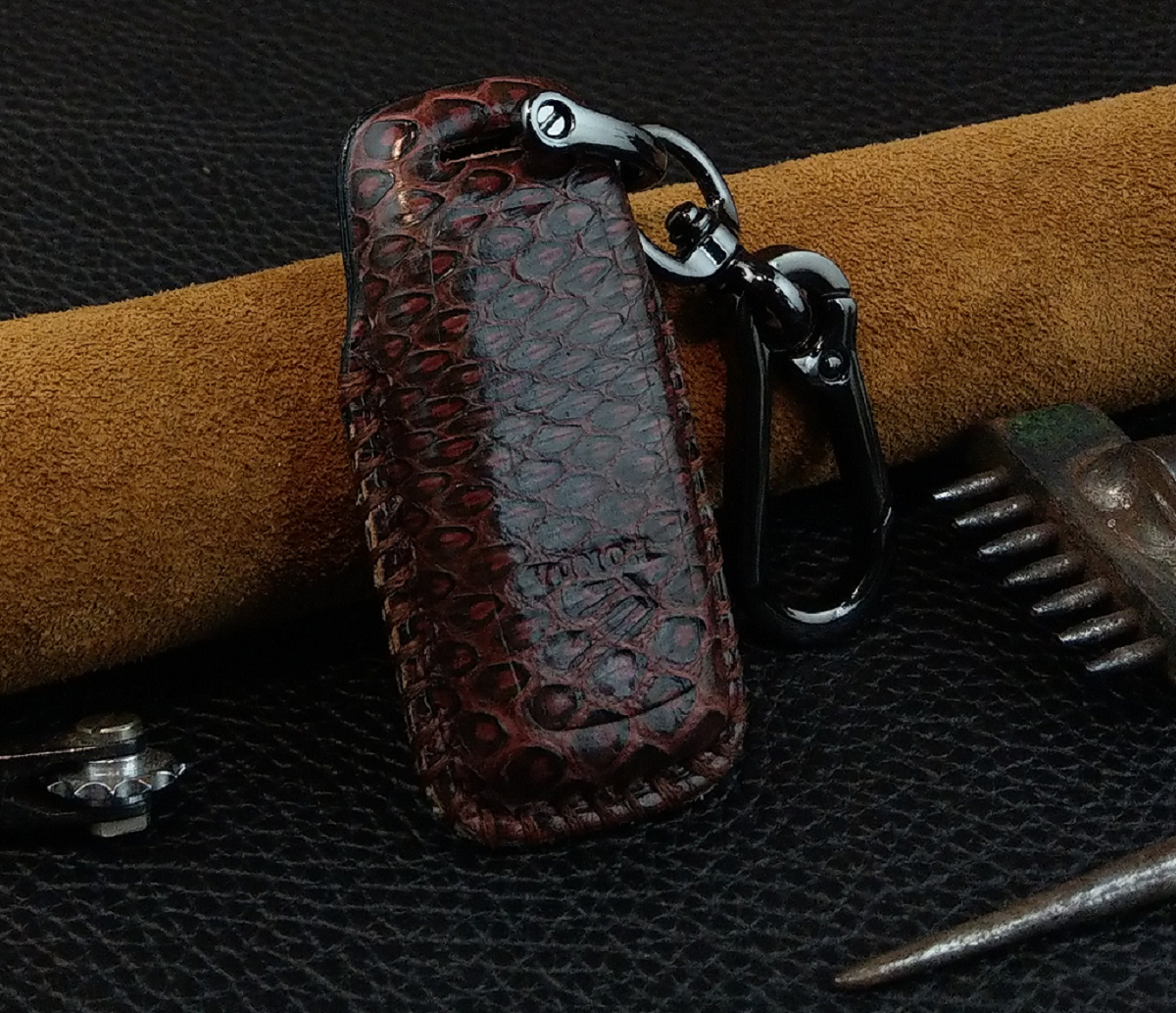Bao da chìa khóa handmade Vision, SH, Air Blade da rắn - hàng chính hãng
