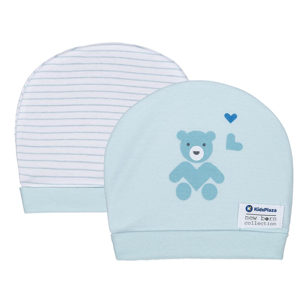 Set 2 mũ sơ sinh cotton Kids Plaza BA21 (Nhiều màu