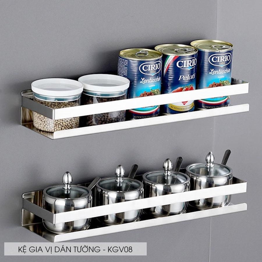 Kệ gia vị nhà bếp dán tường inox 304 KGV08