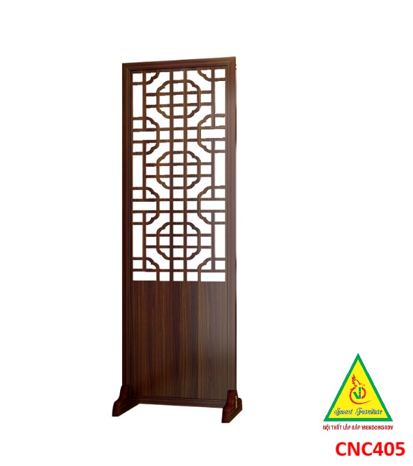 Vách ngăn phòng khách, vách ngăn tủ kệ bằng gỗ CNC405 - Nội thất lắp ráp Viendong adv