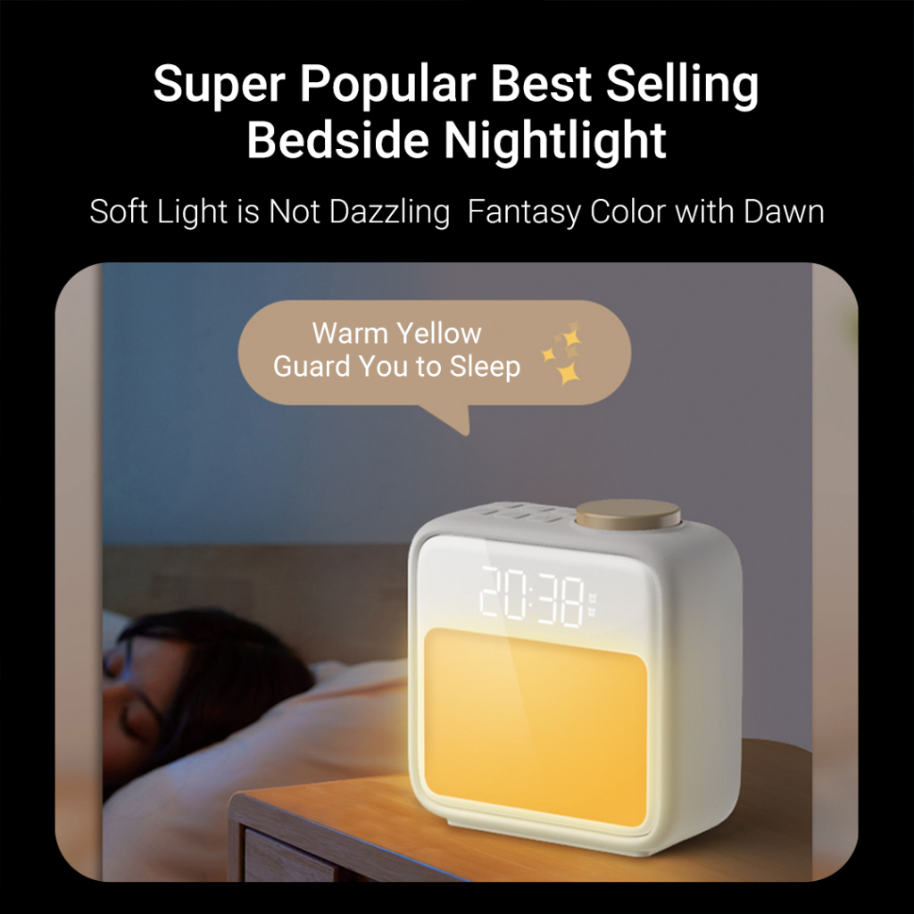 Đồng Hồ Báo Thức Điện Tử Để Bàn Có Đèn Ngủ Và Nhạc Xiaomi Youpin Yeelight