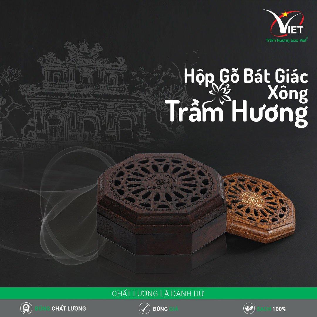 Hộp Gỗ Bát Giác Xông Trầm Hương