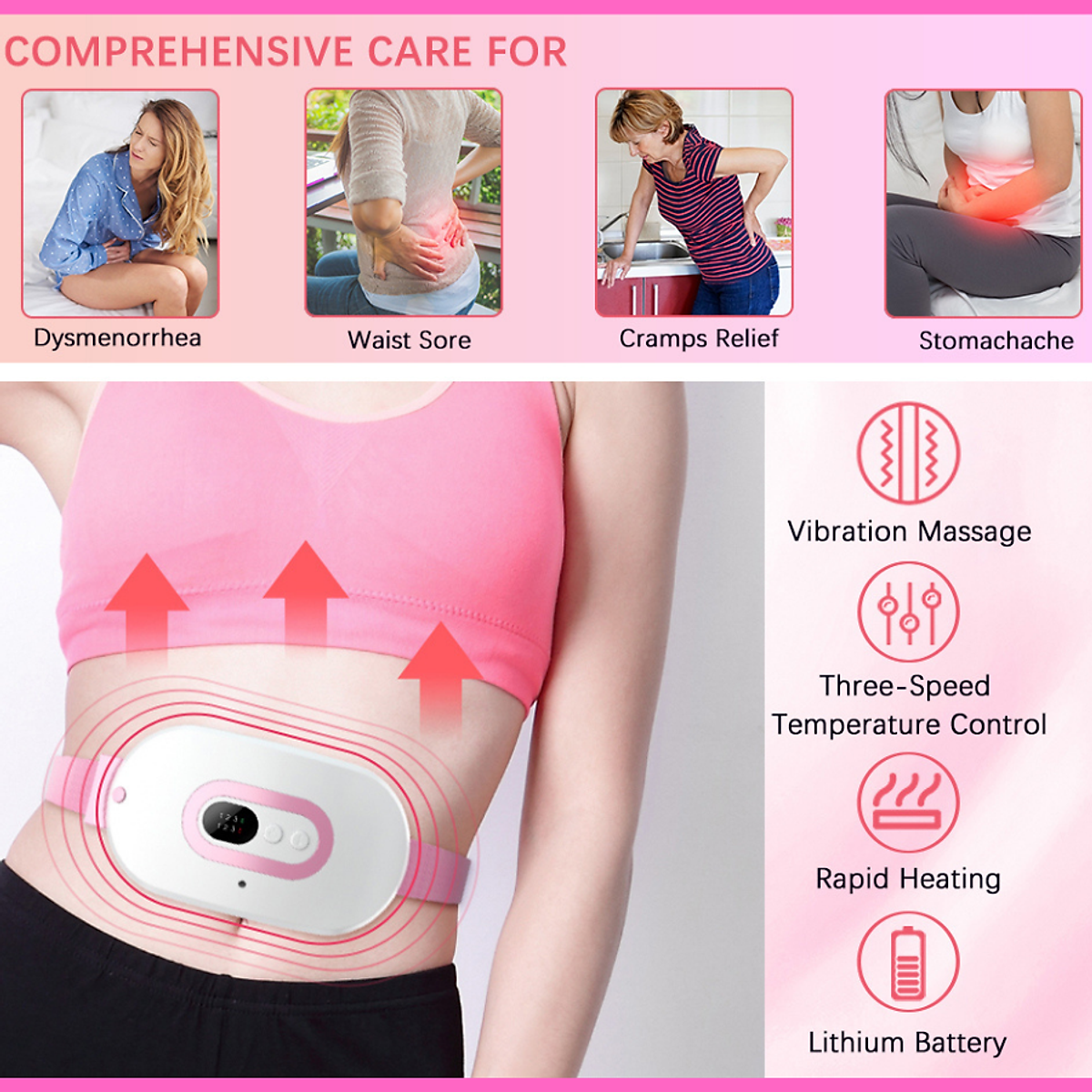 Đai Chườm Nóng, Máy Massage Giảm Đau Bụng Kinh - Hỗ Trợ Chống Lão Hoá Da Sau Sinh - Hàng Chính Hãng