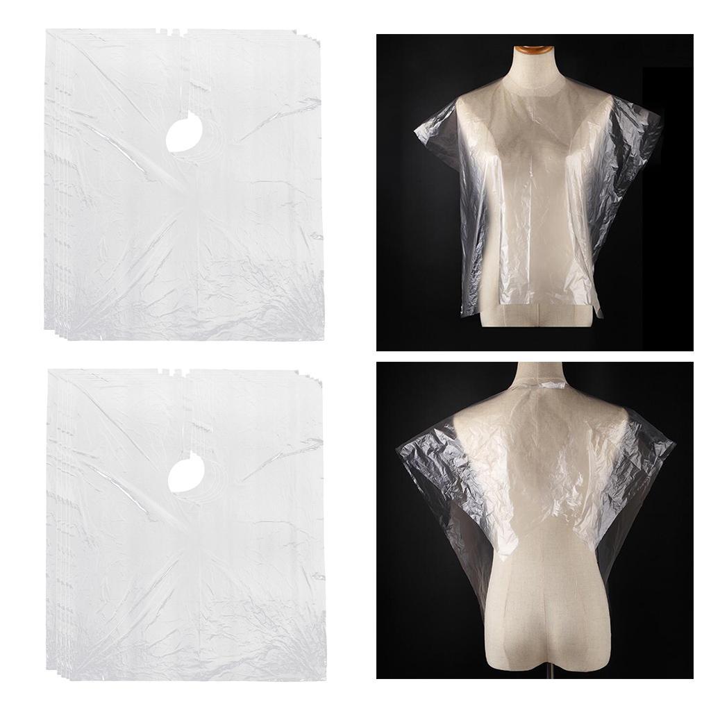 50X Disposable Hair Cutting Cape Transparent Hair Salon Gown Capes w/ Comb