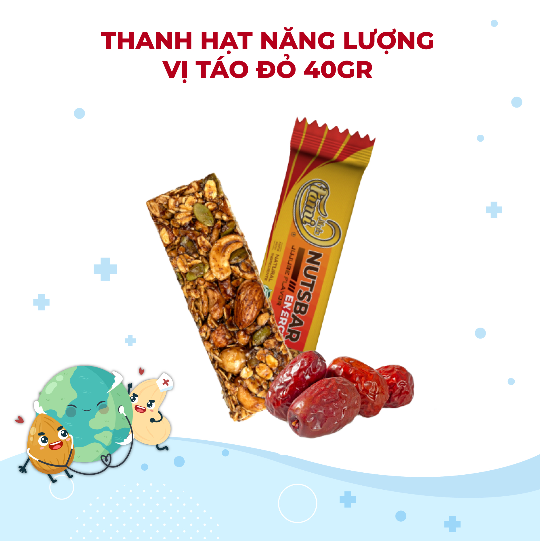 Thanh Hạt Năng Lượng FAMINUTS Nutsbar Energy 40g - Thực Phẩm Tiếp Năng Lượng Lành Mạnh