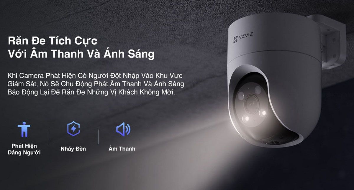 Camera Wi-fi EZVIZ H8C 2MP Ngoài Trời, Quay Quét 360 Độ, Đàm Thoại 2 Chiều, Ghi Hình Màu Ban Đêm- Hàng Chính Hãng