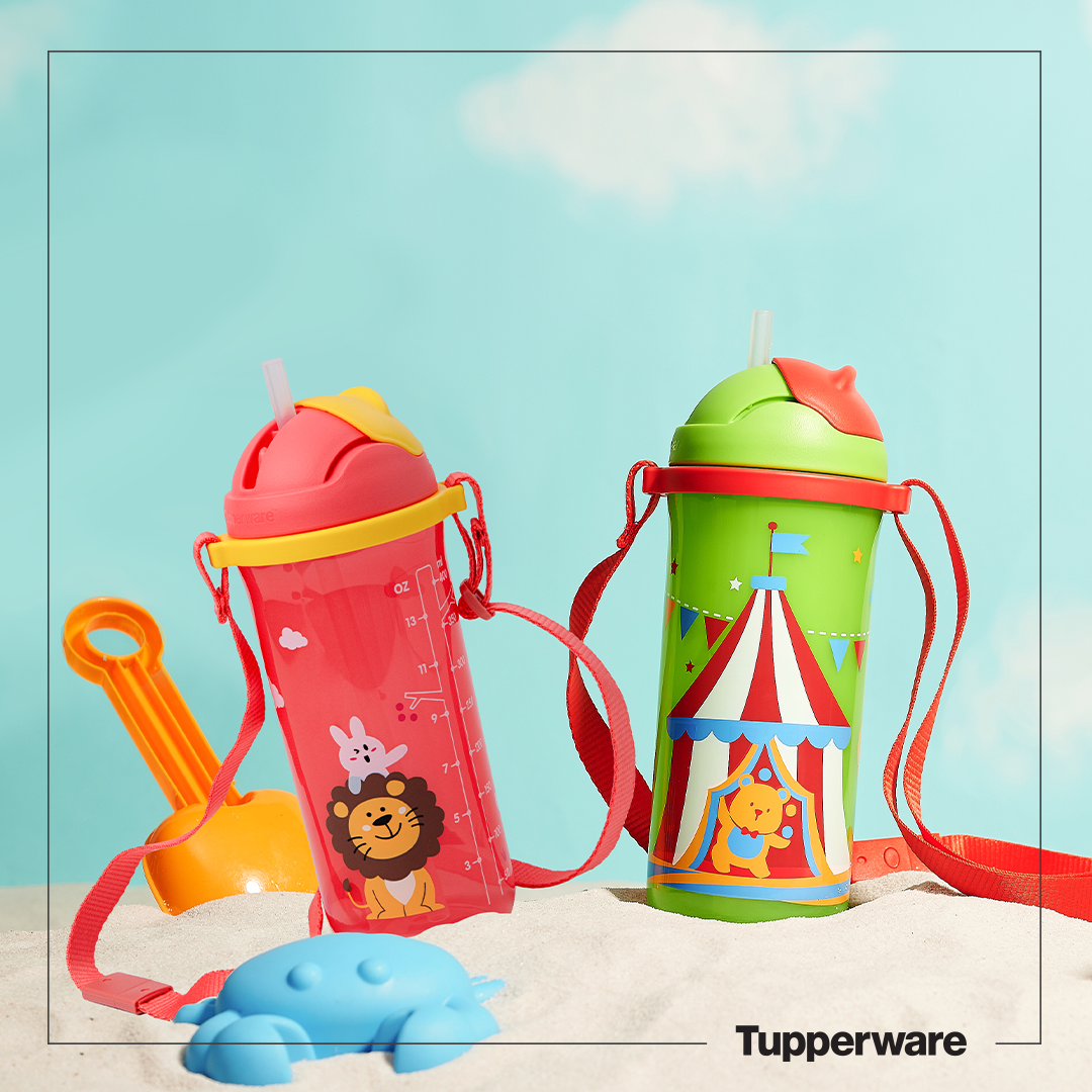 Bình Nước Tupperware Kids Printable Straw Tumbler 500ML