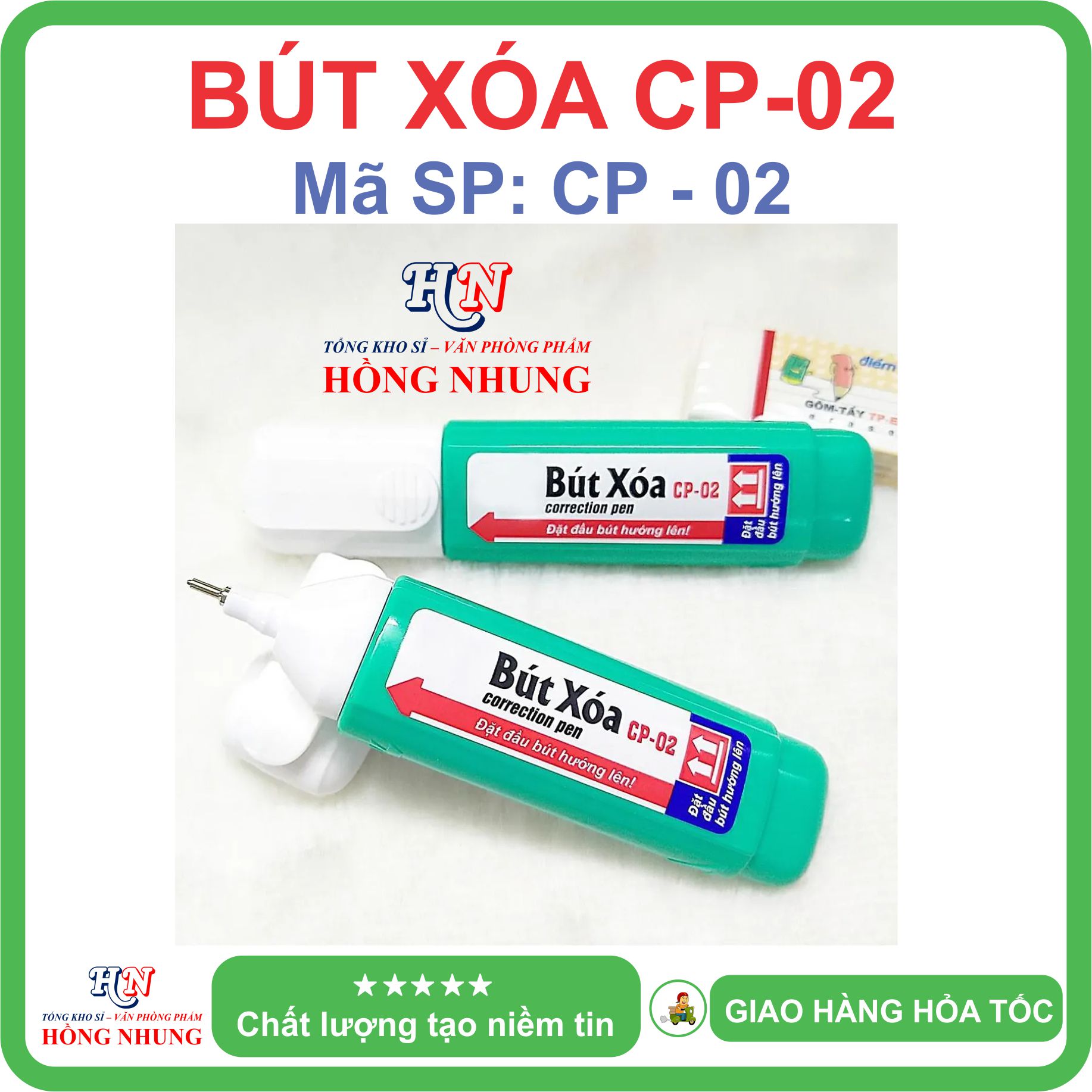 [SÉT] COMBO Hộp 10 Bút xóa nước CP-02, An Toàn, Không Độc Hại, Kiểu Dáng Nhỏ Gọn