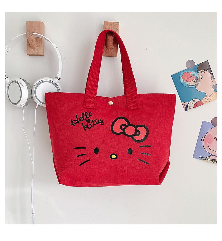 Sanrio Hello Kitty Vải Trẻ Em Túi Xách Nữ Đeo Vai Túi Đựng Mỹ Phẩm Mẹ Túi Kid Túi Đựng Hộp Cơm Trưa