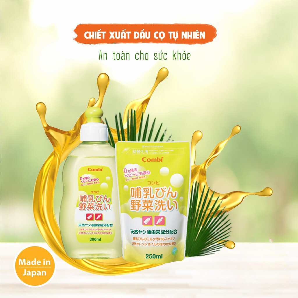 Nước rửa bình sữa và rau củ quả Combi dạng chai