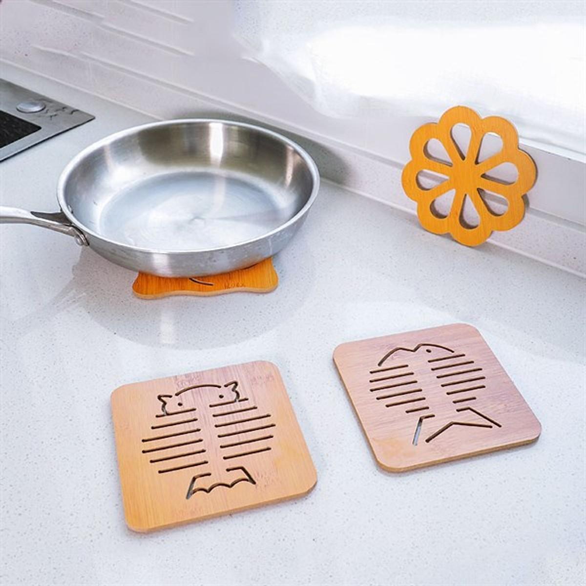 Combo 6 Đế Lót Nồi Bằng Gỗ Chịu Nhiệt Hình Thú - Hàng Loại 1