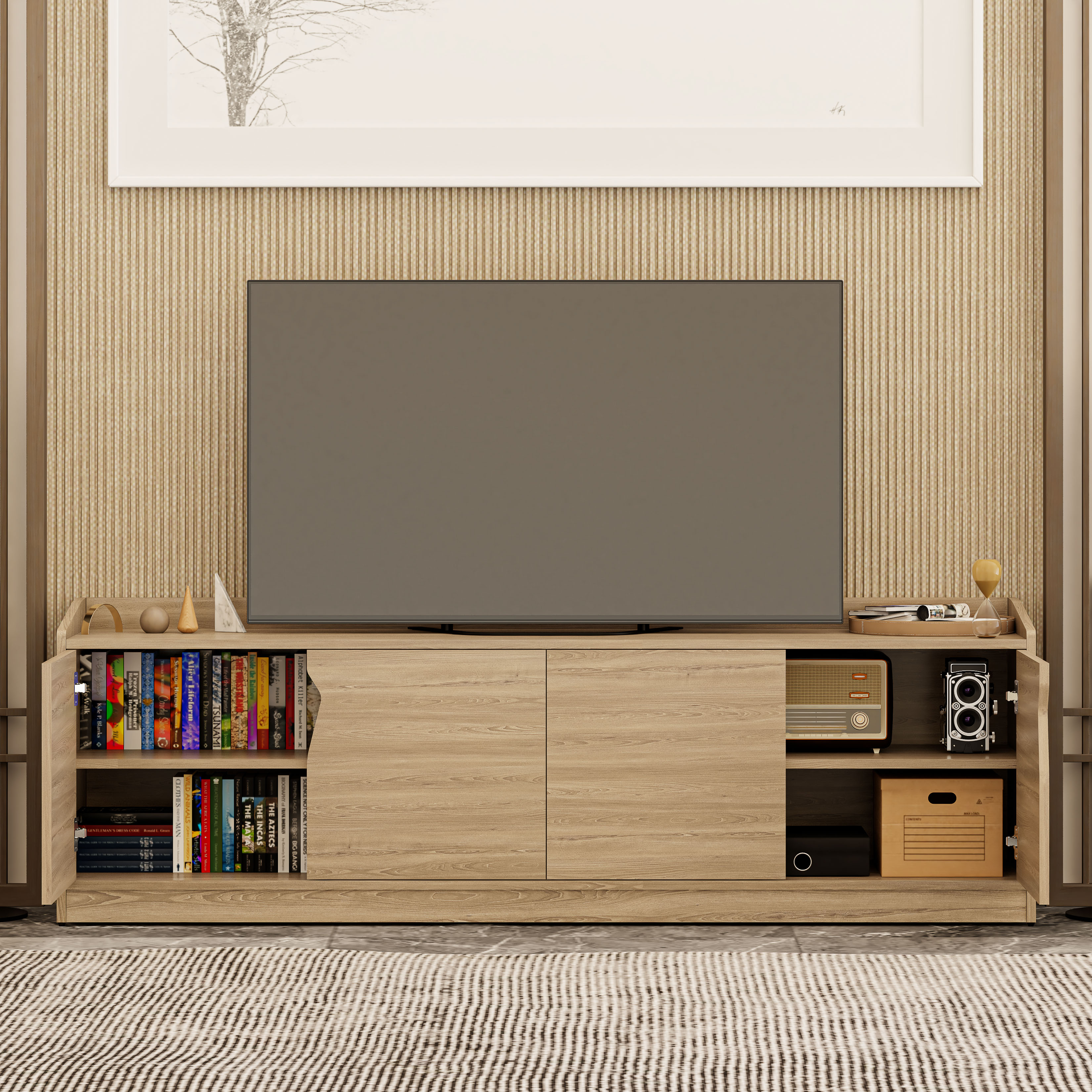 [Happy Home Furniture] WINNI, Tủ lưu trữ 4 cánh mở, 180cm x 40cm x 58cm ( DxRxC), TCM_152
