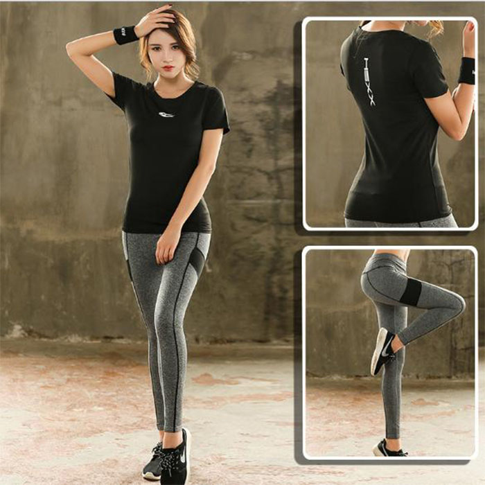 Set Bộ đồ quần Legging áo thun thể thao nữ ( Đồ Tập Gym, Yoga, Aerobic )