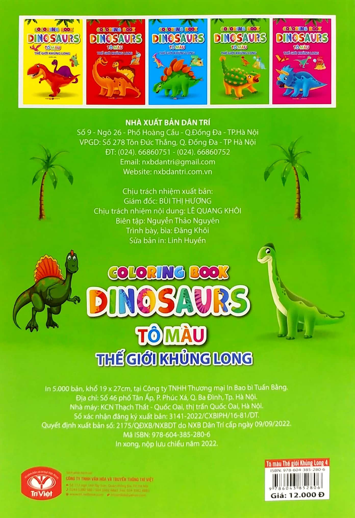 Tô Màu Thế Giới Khủng Long Dinosaurs 4