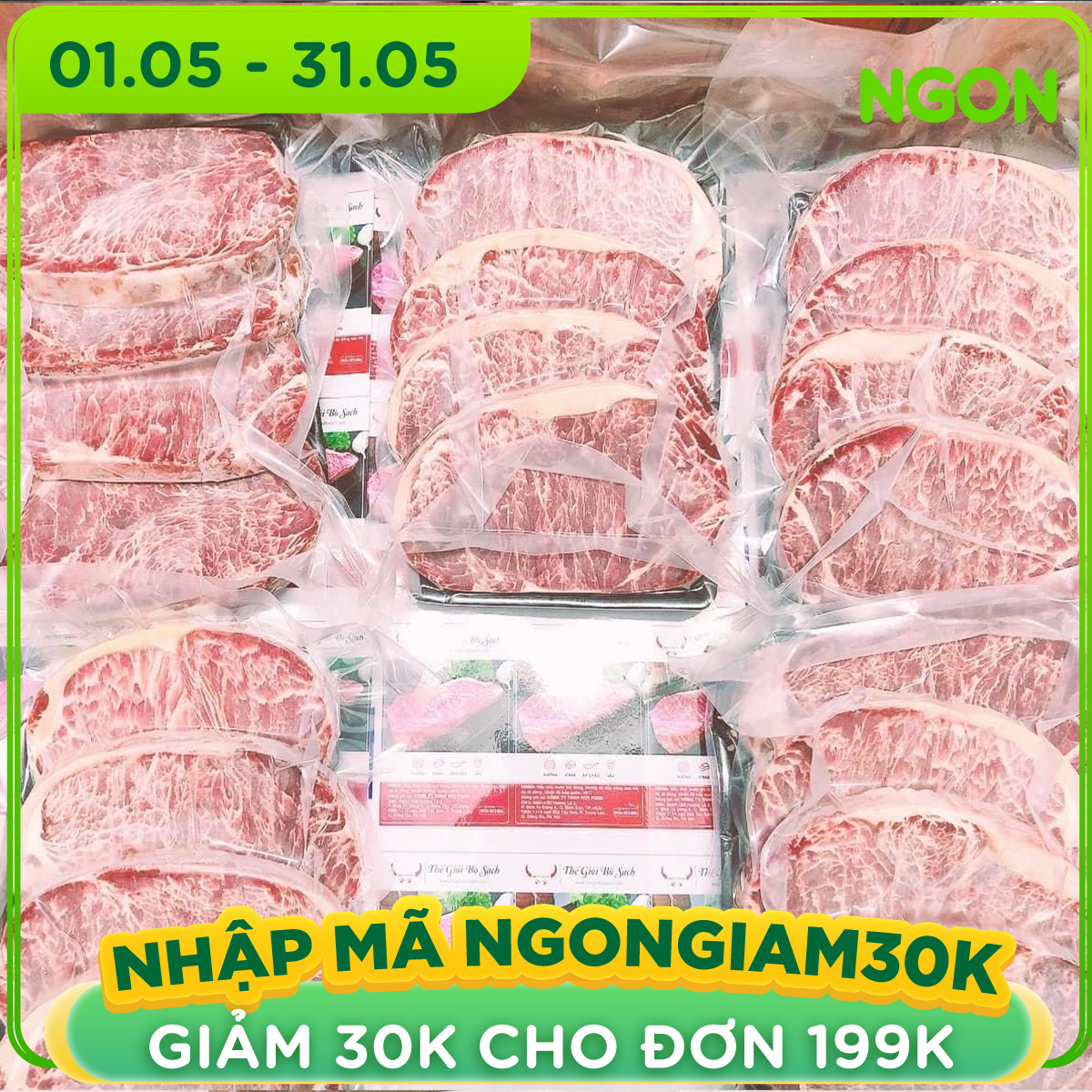 [Giao nhanh HCM ] Thăn Ngoại Hokubee Úc - Striploin Hokubee.