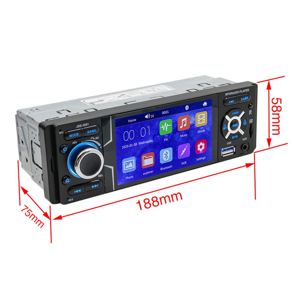 4.1 Inch Single Din Car Stereo BT Touchscreen MP5 Player FM Radio Receiver Support TF/USB/AUX-IN Hands-Free Calling Reverse Picture Steering Wheel Control