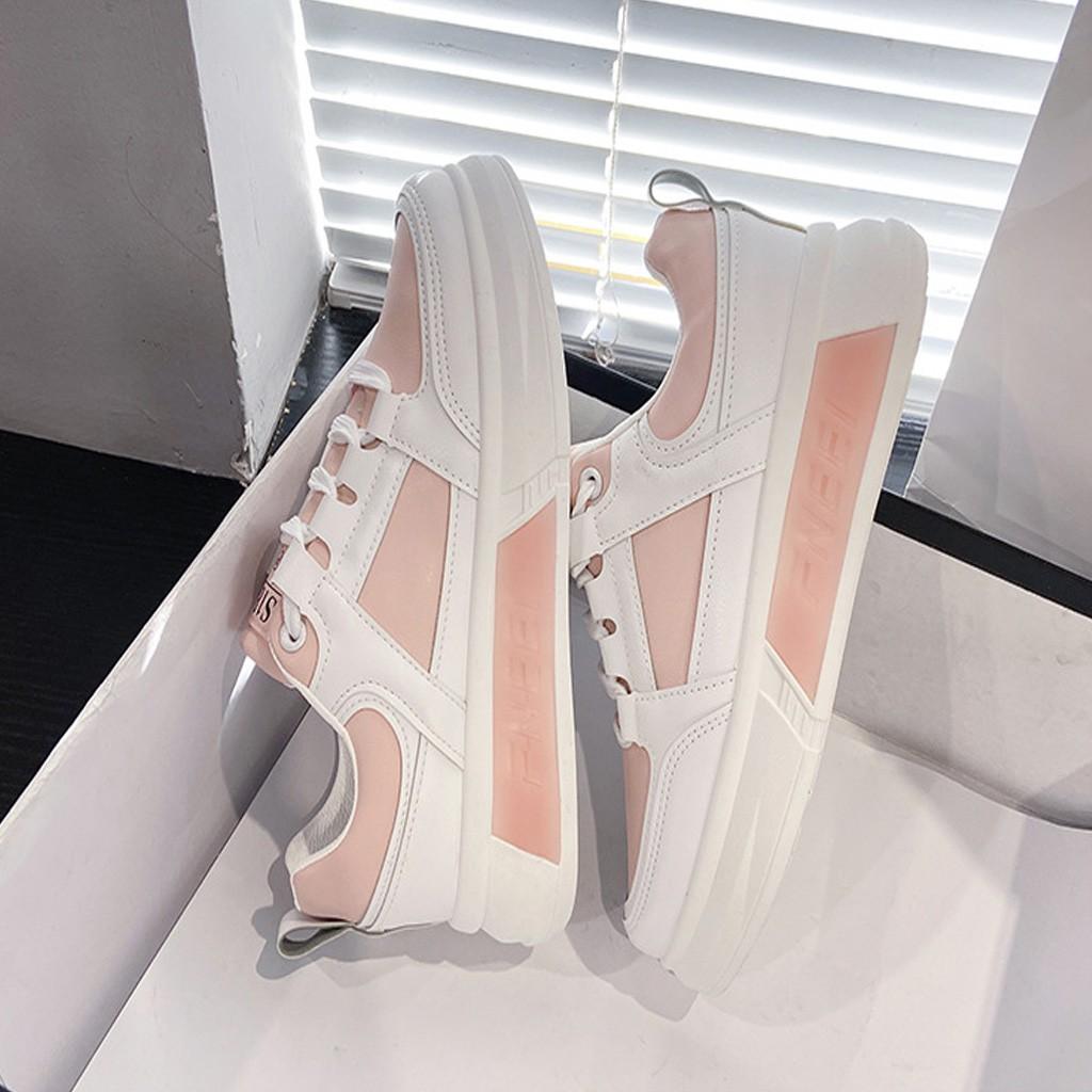 Giày Sneaker Nữ BUXINO14 Giày Thể Thao Nữ Ulzzang Retro Đế Bằng 4cm Cột Dây Cổ Thấp Chạy Bộ Đi Học Đi Chơi Size 36 - 39