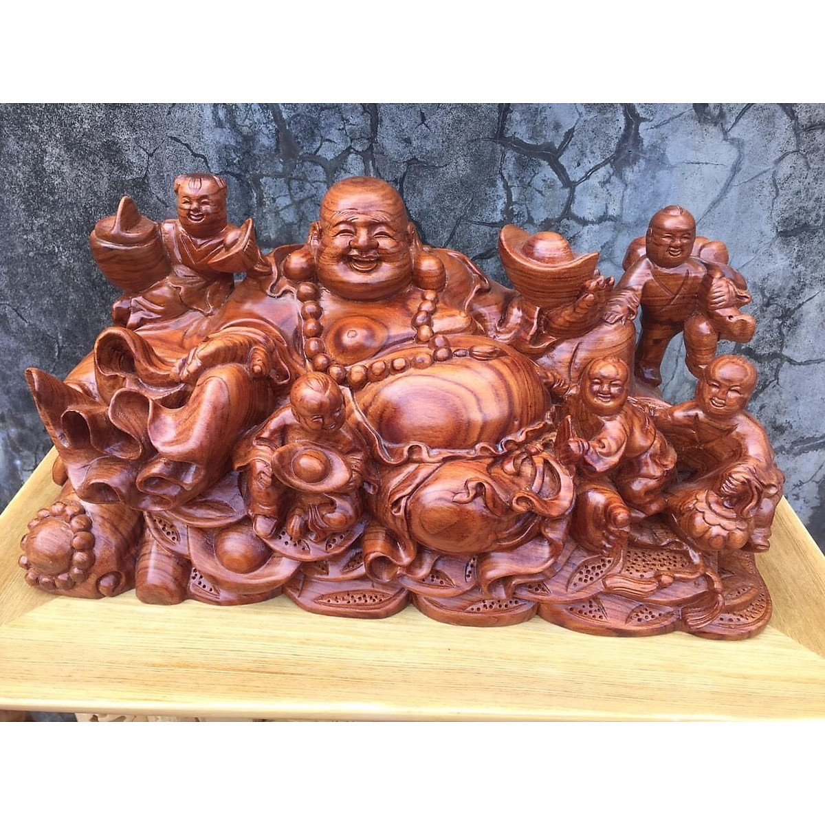 TƯỢNG DI LẶC PHÚC MÃN ĐƯỜNG GỖ HƯƠNG - kh873994