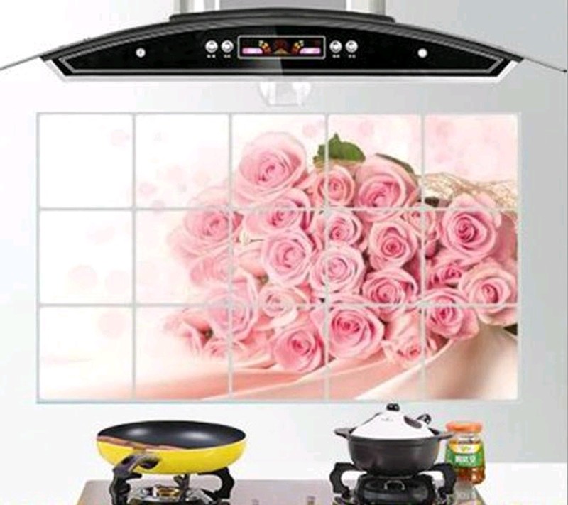 Combo 2 Miếng dán cách nhiệt nhà bếp chống dầu mỡ kich thước 1 tấm 75CM x 45CM - Giao ngẫu nhiên