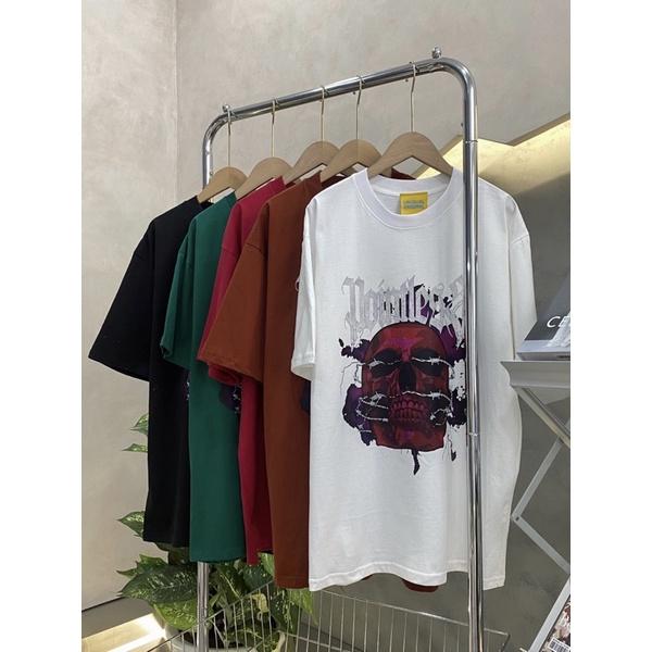 Áo thun tay lỡ áo cotton dày dặn cao cấp in nhiệt không không tróc