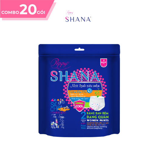 Combo 20 gói Băng Vệ Sinh Quần Peppy Shana Siêu Thấm Free Size