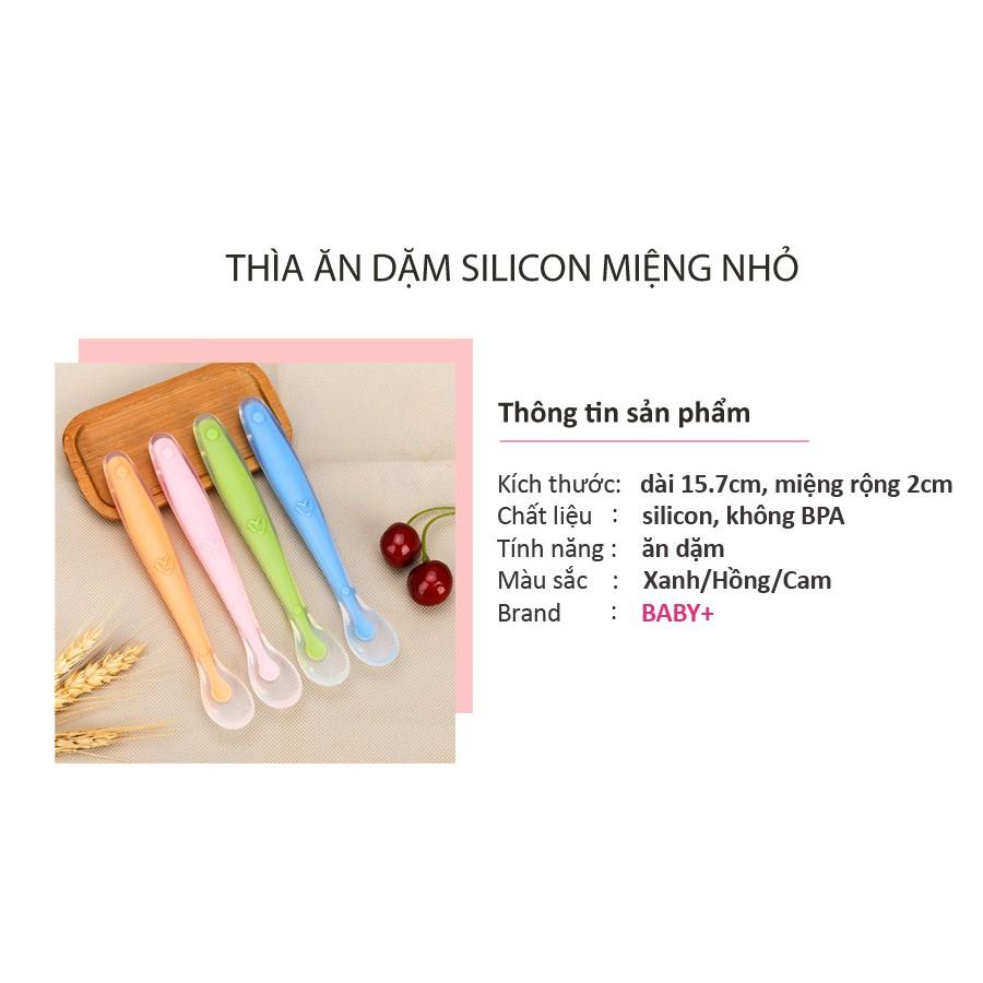 Thìa ăn dặm silicone cho bé miệng nhỏ kiểu Hàn Quốc