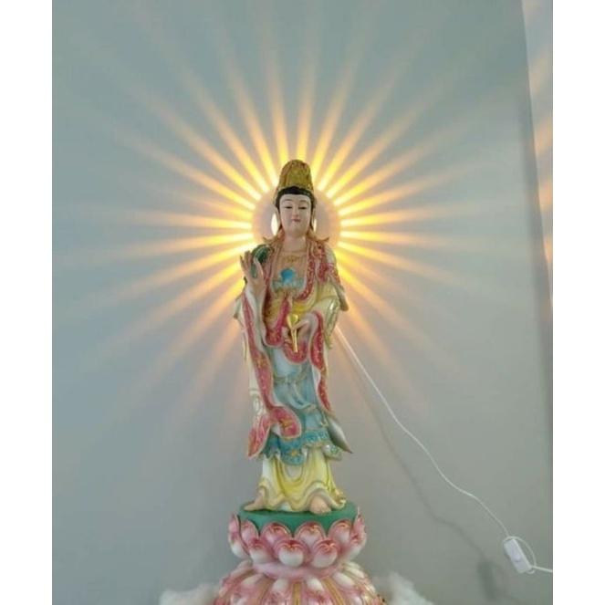Đèn Hào quang mặt trời tủa ngũ sắc cho tượng Phật có điều khiển