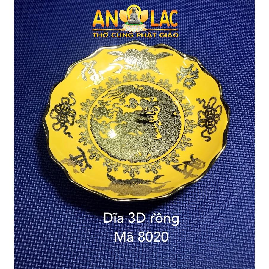 Bộ Thờ Cúng Sứ Vàng Hình Rồng Vẽ 3D 5N