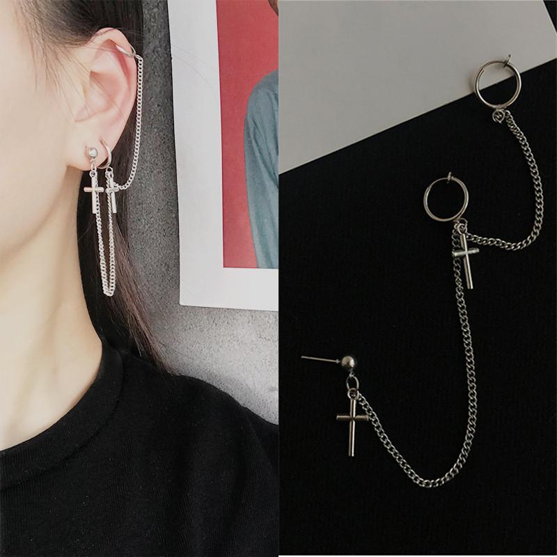 Bông tai unisex ba điểm đeo dáng ôm thời trang bao ngầu