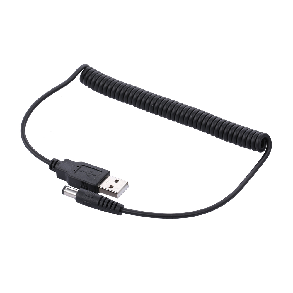 Cáp Nguồn USB Male Sang DC 5.5 X 2.1 Male Với Dây Lò Xo Cho Máy Tính PC