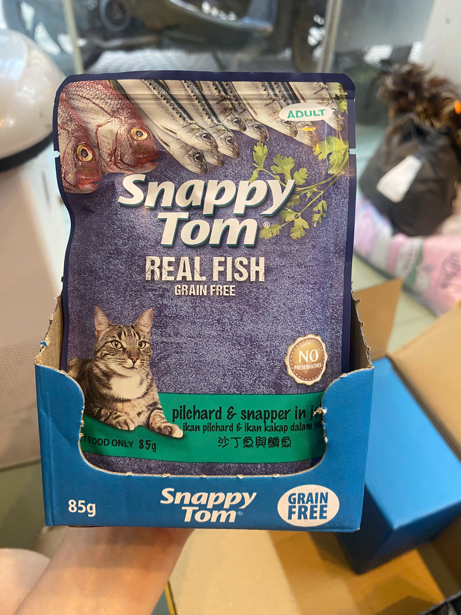 Pate Snappy Tom Gói 85g Real Fish - mèo ăn ngon miệng và tăng cân