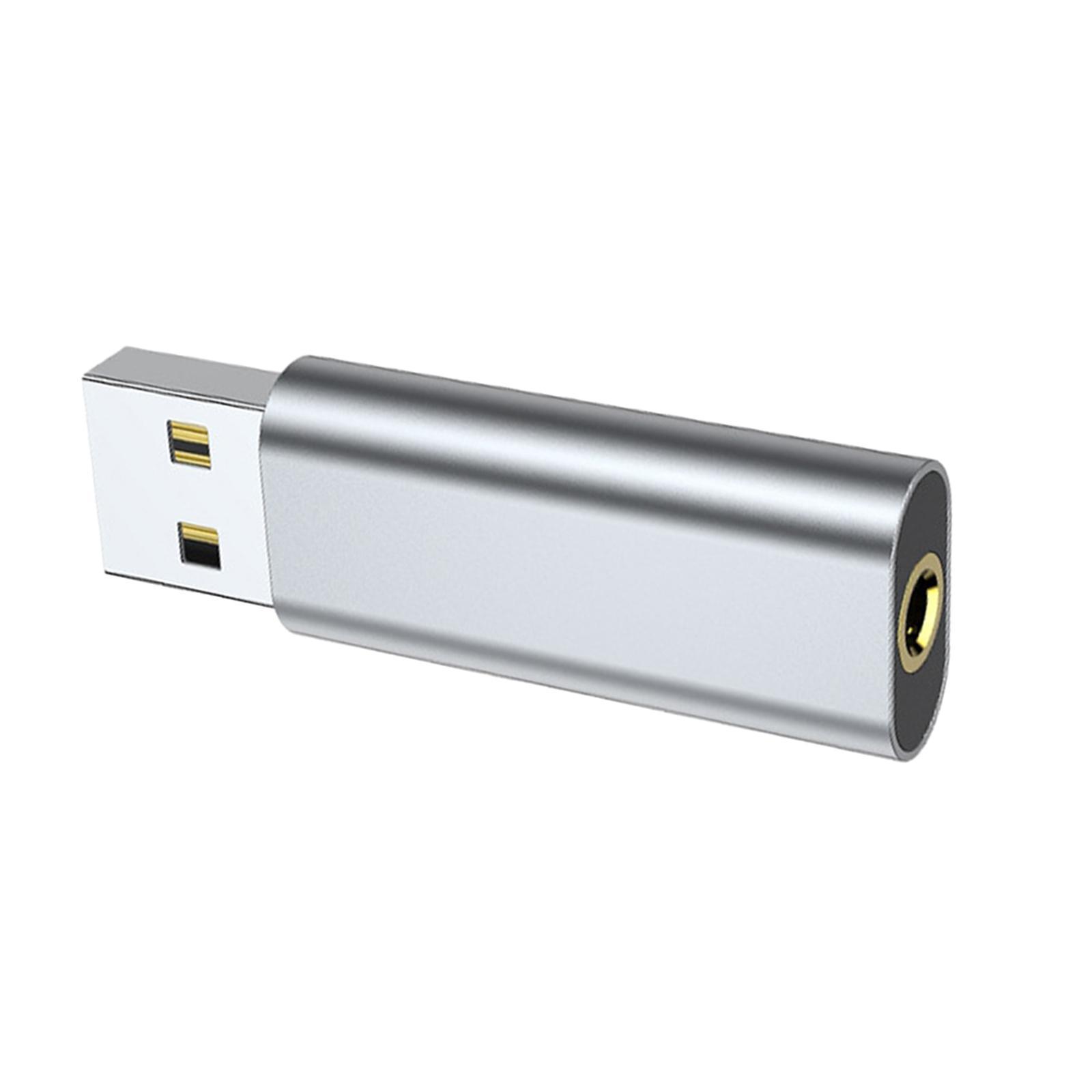 USB to 3.5mm Audio Jack Adapter Audio Converter Mini Microphone Stereo Jack External Stereo Sound Card 2 in 1 for Headphone Desktops Speaker