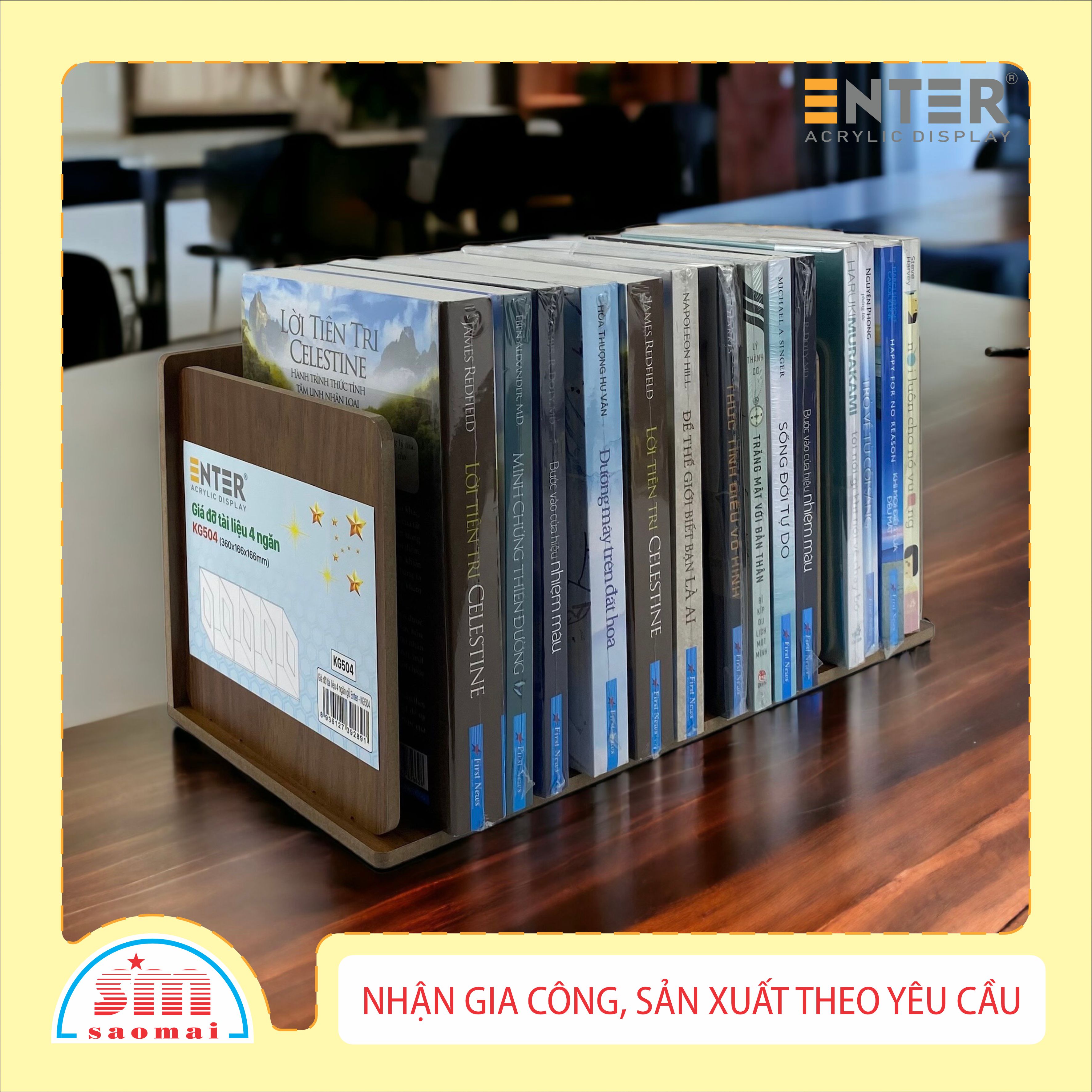 Giá đỡ tài liệu 4 ngăn gỗ Enter KG504 360x166x166mm
