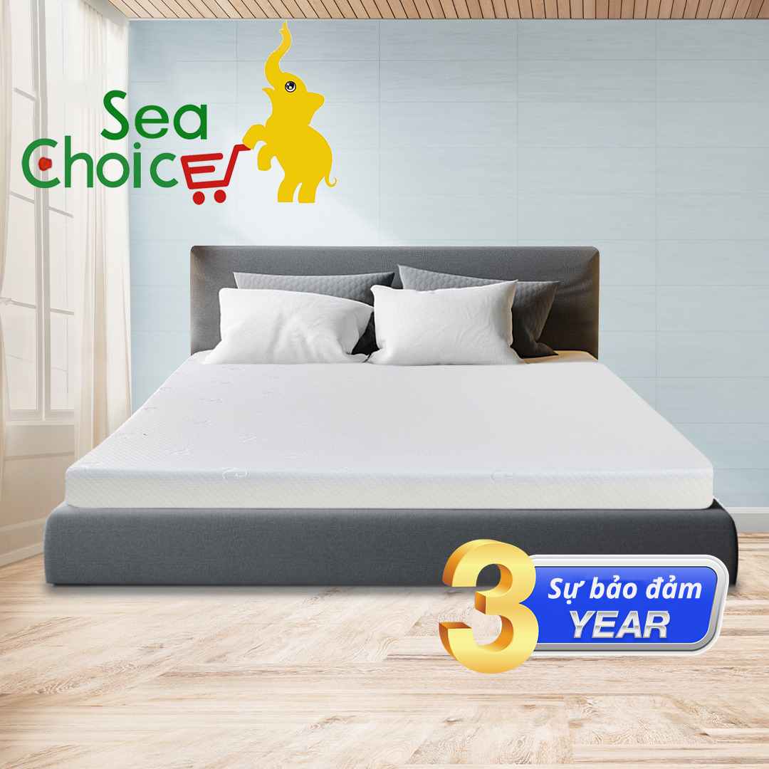 Topper nệm Sea Choice làm bằng Cool gel memory foam + sponge có 5 kích thước được chọn dày 5 - Bảo hành 10 năm