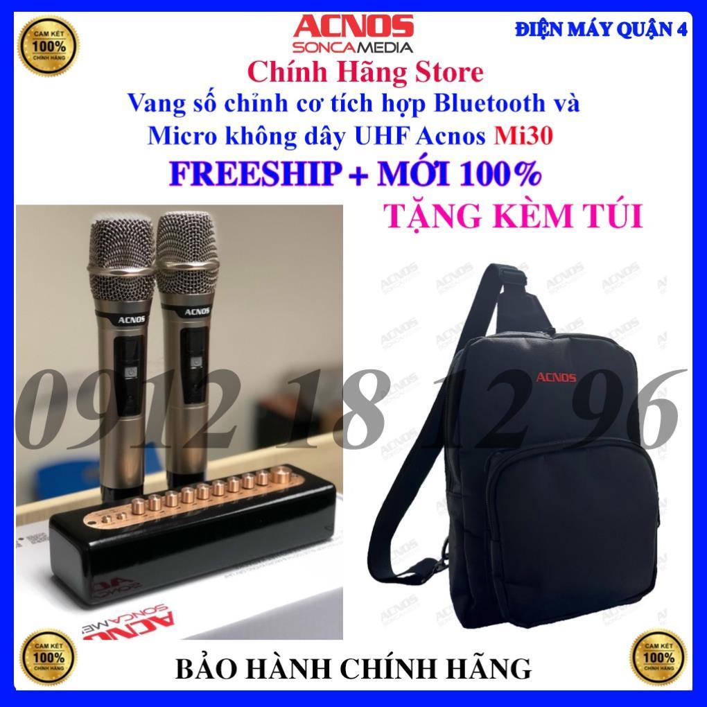 Vang số chỉnh cơ acnos mi30 - Kèm 2 micro UHF - Tặng kèm túi đeo cao cấp acnos.