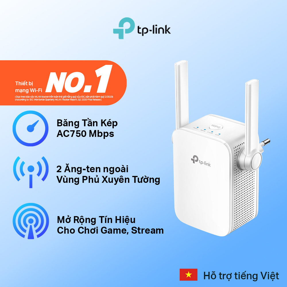 Bộ Mở Rộng Sóng Wifi TP-Link RE205 Băng Tần Kép AC750 - Hàng Chính Hãng
