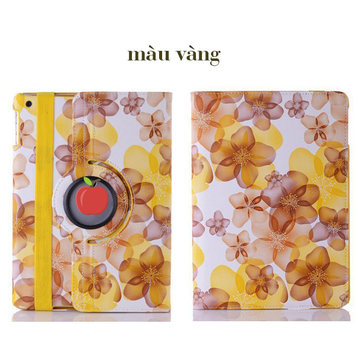 Bao Da Cho iPad 9.7 inch Air, Air2, iPad Gen 5, iPad Gen 6 Xoay 360 Họa Tiết Hoa Đào Nhiều Màu