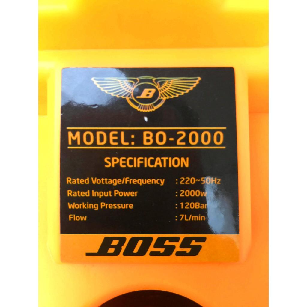 Máy rửa xe áp lực cao boss 2000w tặng bình xịt bọt tuyết và ống nối dày siêu bền