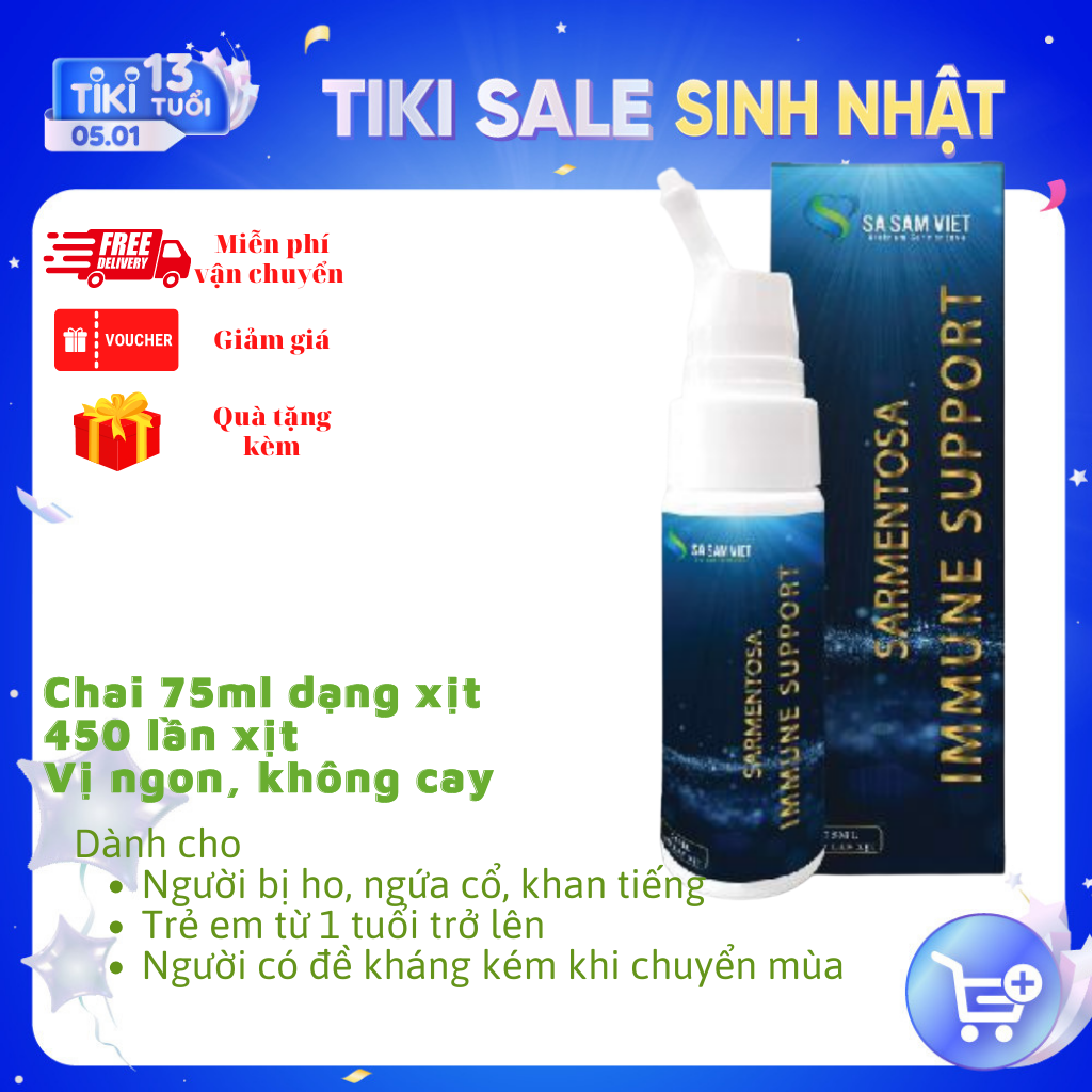 Bổ phế hóa đờm Sa Sâm Việt - Dạng chai xịt 75ml [450 lần xịt]- Dùng cho cả gia đình từ trẻ 1 tuổi - Vị ngon tuyệt hảo, Cắt cơn ho, bổ phế, hóa đờm, giảm đau rát họng do ho kéo dài - 100% từ dược liệu thiên nhiên, thay thế kháng sinh